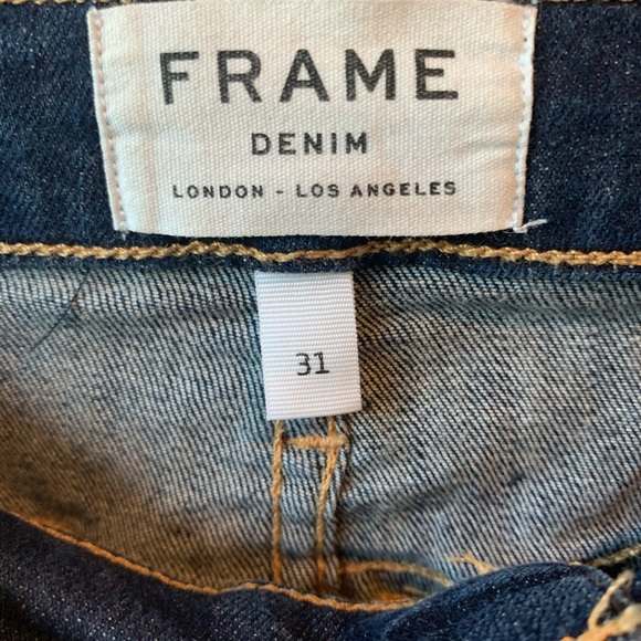 Frame Denim Le High Skinny Crop Stretch High Rise Jeans In Dame Dark Wash 31 - Picture 6 of 7